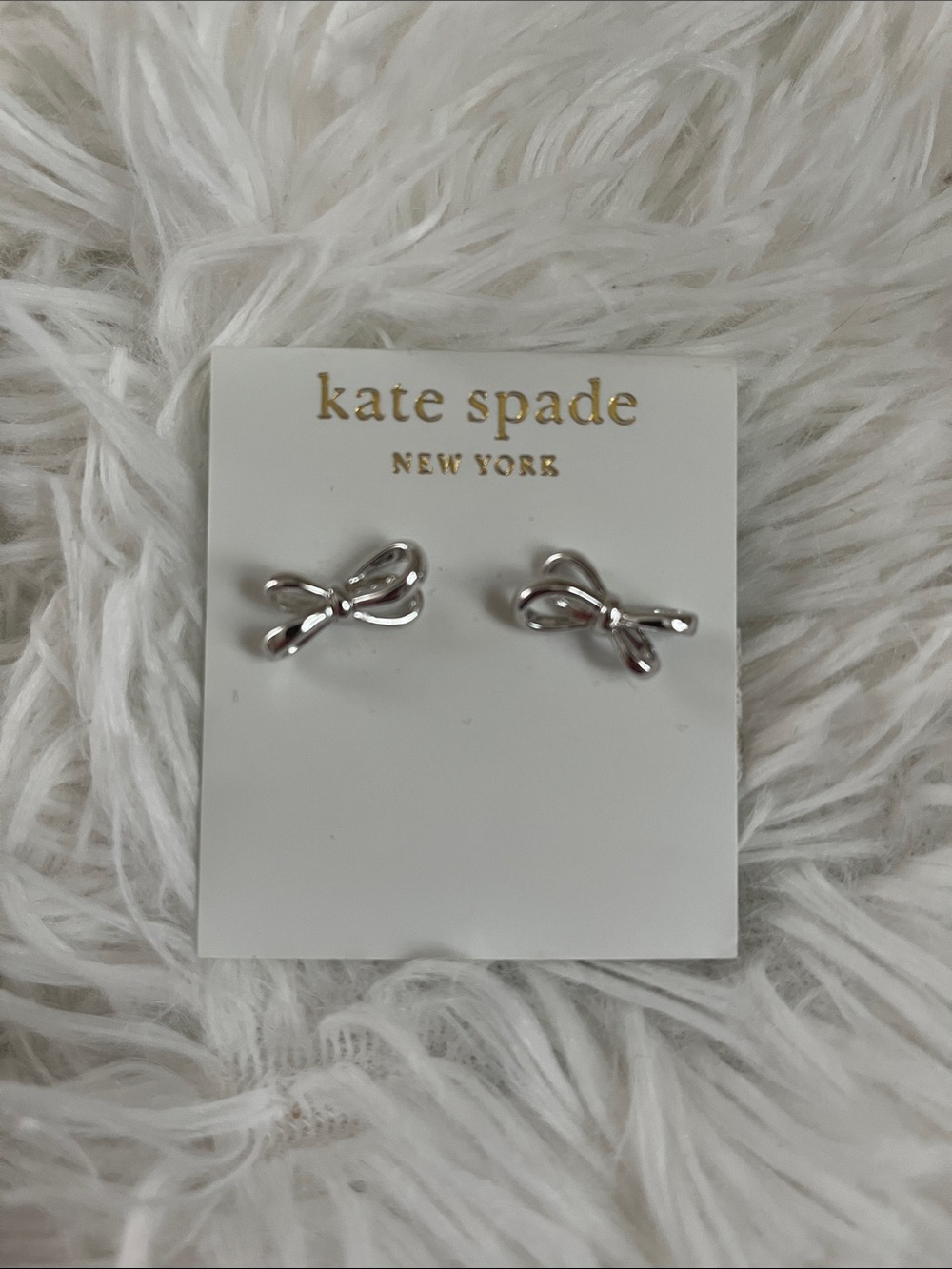 kate spade silver bow stud earrings